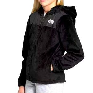 The north face black fuzzy osito for zip fleece with hood extra small Gorpcore
